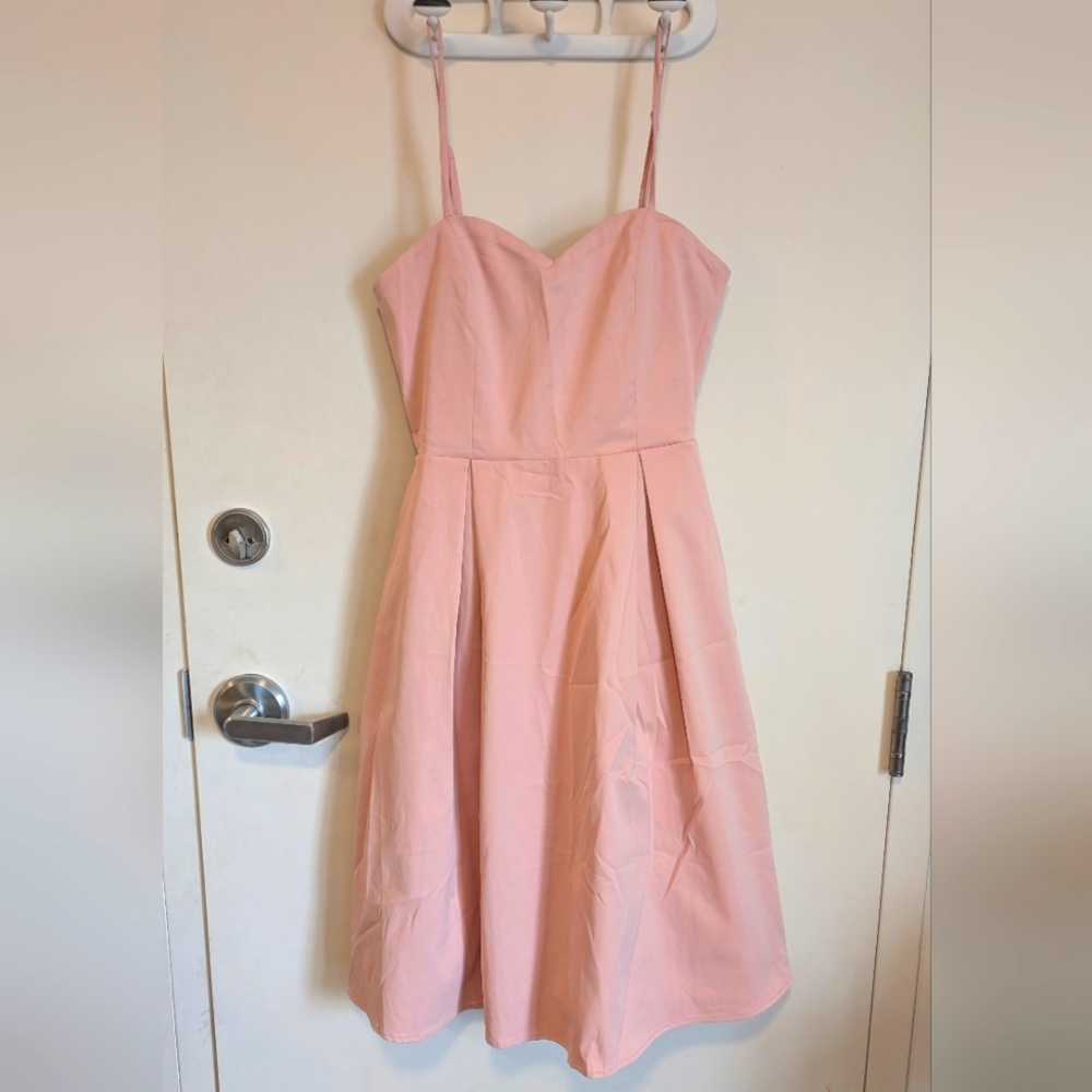 Elegant Pink Dress with Pockets Made In Montreal